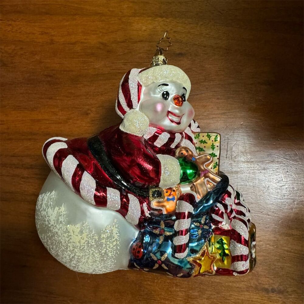 Christopher Radko "Holiday Splendor Snowman" Christmas ornament.